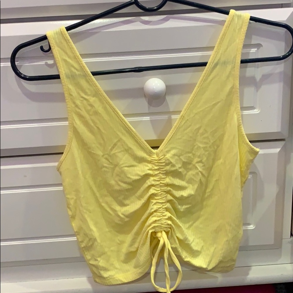 Yellow tight crop top